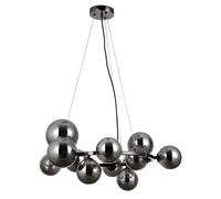 Suspension moderne noire/chrome 11xG9 Italux Canello
