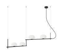 Suspension moderne noire, globes blancs 4xG9 25W Italux