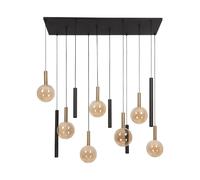 Suspension moderne noire Lucide JOSIANE ? 12 lumi?res GU10/G9, barre linéaire métal