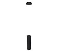 Suspension moderne noire sable tube carré GU10 Italux