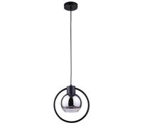 Suspension moderne noire verre argent Linda E27 Sigma