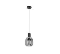 Suspension moderne noire verre gris GU10 15W Candellux