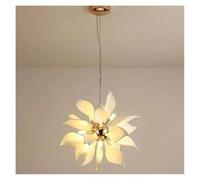 Suspension Moderne Nordique en céramique avec pétales de Fleurs et éclairage LED pour Salon, Salle à Manger et Chambre (3 Couleurs, doré, diamètre 45 cm)