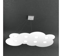 Suspension Moderne Nuage Métallique Blanc 8 Lumières Gx53