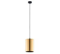 Suspension moderne or/noir tube strié E27 Jupiter Cortina