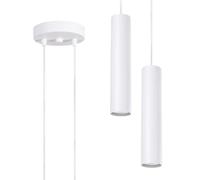 Suspension moderne ronde blanche double tube 2xGU10 10W