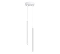 Suspension moderne ronde blanche striée 2xG9 ARCHE