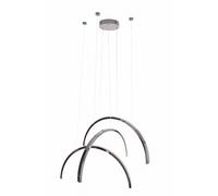 Suspension moderne triple arc chromé noir LED 63W TRIO