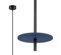 Suspension moderne tube noir feutre bleu réglable G9