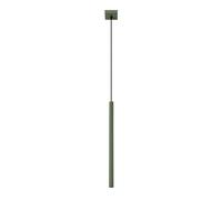 Suspension moderne tube vert olive 50 cm G9 Sollux