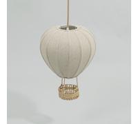 Suspension montgolfière en textile et papier beige 11x110x11cm Beige