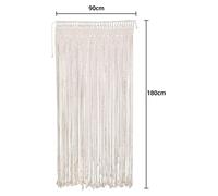 Suspension murale en macramé - Rideau fait à la main - 100 % Coton - Design crocheté - Forme rectangulaire - Style bohème - Idéal comme décor de mariage ou comme séparateur de pièce