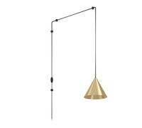 Suspension NARICES E27 1X40W en acier laiton brossé et noir 180x0x1420mm