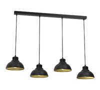 Suspension noire 105cm 4 abat-jour or Sven Luminex E27