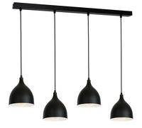 Suspension noire 4 abat-jour barre 102cm 4xE27 Luminex