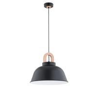 Suspension noire bois scandinave Vayper Ø40 E27 Alfa