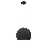 Suspension noire minimaliste Sool Luminex, grand abat-jour dôme E27 15W