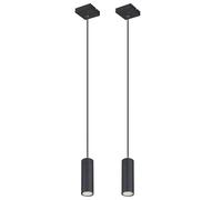 Suspension noire suspension simple noire, métal scandinave noir mat, 1x douille GU10, DxH 9x120cm, lot de 2