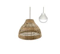 Lumisky Suspension MERIDA NOMAD en herbe marine style bohème avec ampoule LED blanc/RGB nomade