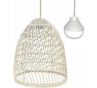 Lumisky Suspension PAULO NOMAD en rotin naturel style bohème ampoule LED blanc/RGB nomade