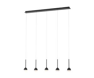 Suspension NUCETTO LED 5X4,5W en acier noir 1170x100x1500mm