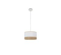 FABRILAMP - Suspension Olga 1xe27 Blanc/Blanc-Bois Clair Regx30x30 Cm - Fab 190093001