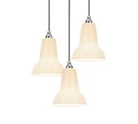 Suspension Original 1227 Mini Cluster en Céramique, Blanc Pur (3 Suspensions + 1 Kit de Rosace de Plafond)