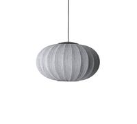 Suspension Ovale Ø57 en Tricot Blanc avec LED à Paillettes Argent