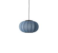 Suspension Ovale Tricoté à La Ø45 Pierre Bleue et LED