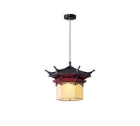 Suspension Pagode Chinoise, Lanterne Zen Traditionnelle Asiatique, Abat-Jour En Bois Massif Et Acrylique, Douille E27 Réglable, Idéale Pour Salon de Thé, Salle À Manger, Salon, Chambre, Bureau Ou Anti