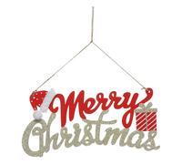 Suspension Pancarte Merry Christmas 30cm Multicolore