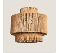 LEDKIA LIGHTING - Suspension Papier Tressé Kena | Design Naturel et Élégant | Ampoule E27 Compatible | Câble Réglable | Idéal pour Intérieur, Naturel
