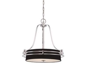 Suspension/Pendelleuchte Elstead Lighting 4-ampoules Métal Verre Lin D 58,4 cm