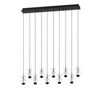 Suspension PI2 LED 10X2,3W en acier noir 870x120x1500mm