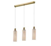 Suspension Piega 3 lumières E14 ambre doré LightPrest.