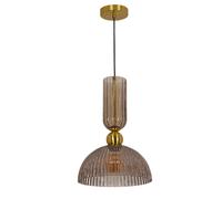 Suspension Piega fumée striée dorée E27 Light Prestige