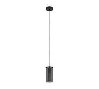 Suspension PINTO TEXTIL 1 E27 1X10W en acier noir D120mm
