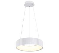 Suspension, plafonnier, blanc mat, design en anneau, intensité variable, H 120 cm