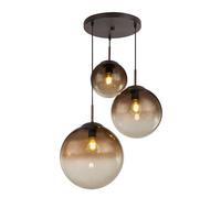 Suspension plafonnier boule de verre ambré salon suspension marron dans un ensemble comprenant des ampoules LED