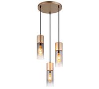 Suspension, plafonnier, cappuccino, verre fumé, douille E27, hauteur 120 cm
