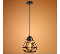 Suspension Plafonnier Industriel Diamant Noir - Lumières Disque 20cm - Cuisine Couloir