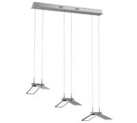 Suspension plafonnier LED lampe de table à manger dimmable suspension, nickel mat, 26,5W 1700lm blanc chaud, 70,5 x 35 x 150 cm
