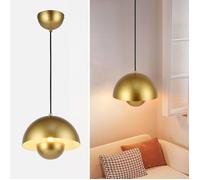 Suspension Plafonnier Lustre Floral Doré E27 avec Design ""Flowerpot"" pour Chambre