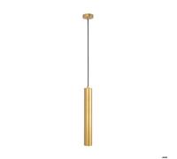 Suspension Plafonnier Moderne en Aluminium Doré Minimaliste en Forme de Tube 40cm avec Douille GU10, Hauteur Réglable.