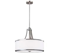 Suspension plafonnier suspension acier verre chrome D 46,8 cm lampe de salle à manger