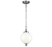 Suspension plafonnier suspension lampe salle à manger acier verre nickel D 21.6cm