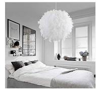 Suspension Plume Luminaire Blanche Moderne Lustre Abat-Jour 30cm pour les Salons Chambres des Enfants YYV