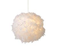 Suspension Plume Luminaire,Lustre Plumes,Suspension Chambre Lampe Plumes, Lampes Suspendues de Plafond Modernes pour Salon, Chambre, Salle à Manger et Chambre d'enfants, Ø30cm (Blanc)