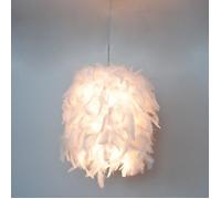 Suspension plume style simple pour chambre d'enfant et salon - WOTTES - UNI - Blanc - E27 - Fer Forgé