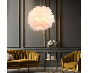 Suspension plumes plume blanche plafonnier suspension blanche suspension, métal, douilles E27, DxH 45x120 cm